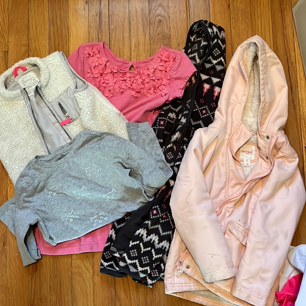 Girls coats, vest and shirt bundle